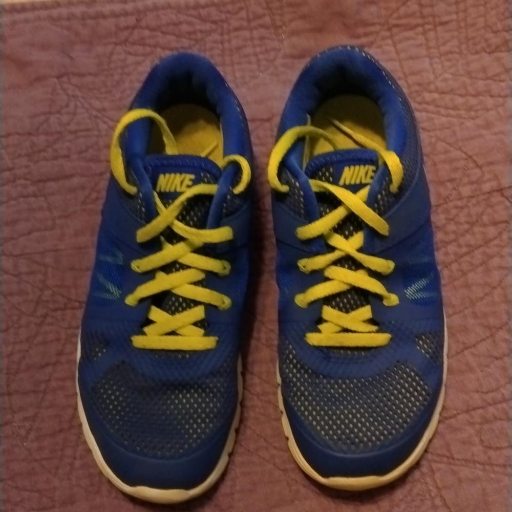 Nike boys flex blue athletic shoes size 1y